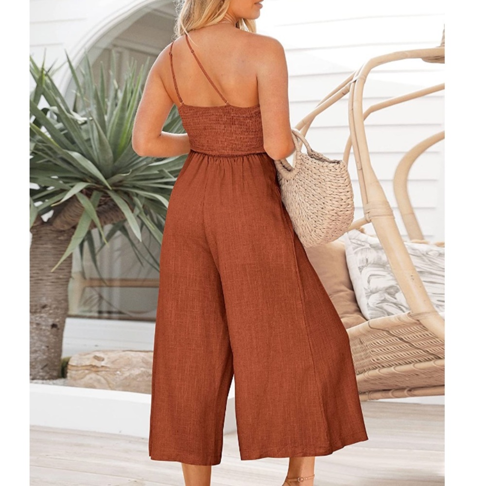 One shoulder wide leg jumpsuit - Picture 3 of 3